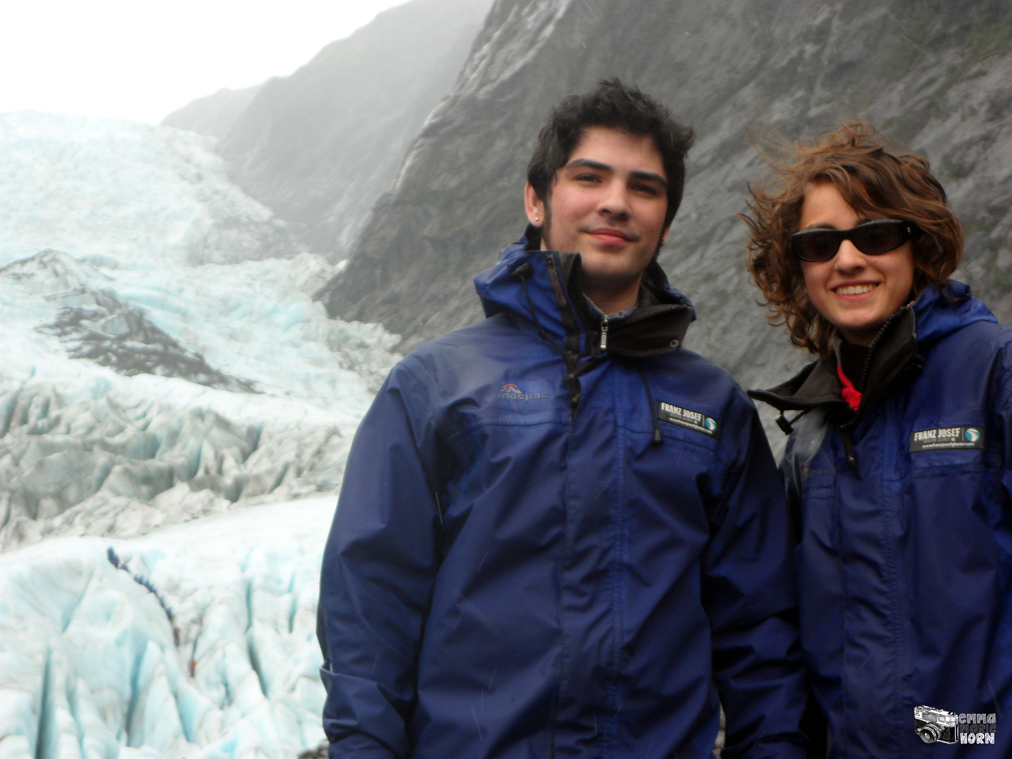 Myself with my brother and travel partner Brendan at the foot of Franz Josef Glacier. Photo: Emma Marie Horn